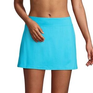 Lands' End UPF 50 Women's Swim Skirt Skort | Turquoise Aqua Blue | Sz 18